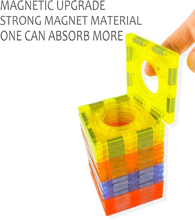 UNIQUE KIDS Magnetic Tiles Building Blocks with Marble Run - Engaging STEM/STEAM Toys for Kids - Educational and Fun - Perfect Christmas and Birthday Gift (150 PCS)