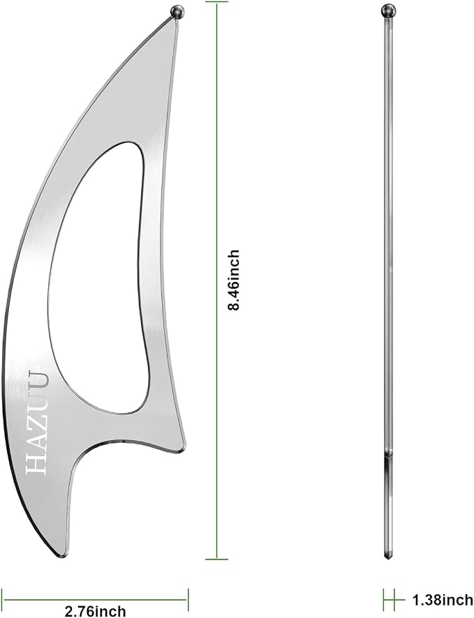 Stainless Steel Guasha Scraping Massage Tool for Soft Tissue Therapy, Ideal for Back, Legs, Arms, Neck, Shoulder Relief (Moon Shape)