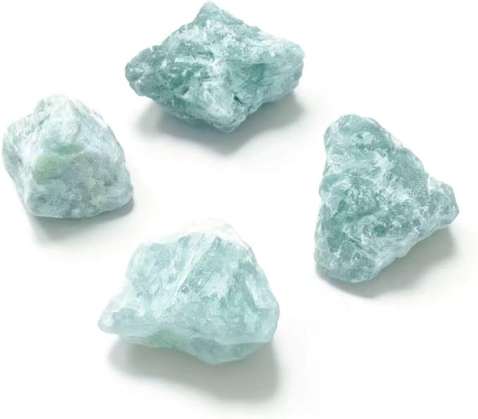Bulk Raw Green Fluorite Crystals - Beginner DIY Healing Crystal Set, 1.2-2.0” Natural Unpolished Gemstones for Terrarium, Meditation, Tarot, Grids, Aroma Stone, 0.45lb