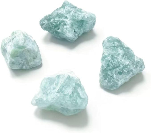 Bulk Raw Green Fluorite Crystals - Beginner DIY Healing Crystal Set, 1.2-2.0” Natural Unpolished Gemstones for Terrarium, Meditation, Tarot, Grids, Aroma Stone, 0.45lb