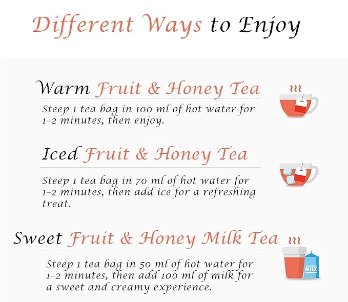 Damtuh Grapefruit Honey Black Tea – Fruity & Sweet Herbal Tea Blend, 20 Tea Bags (1g each)
