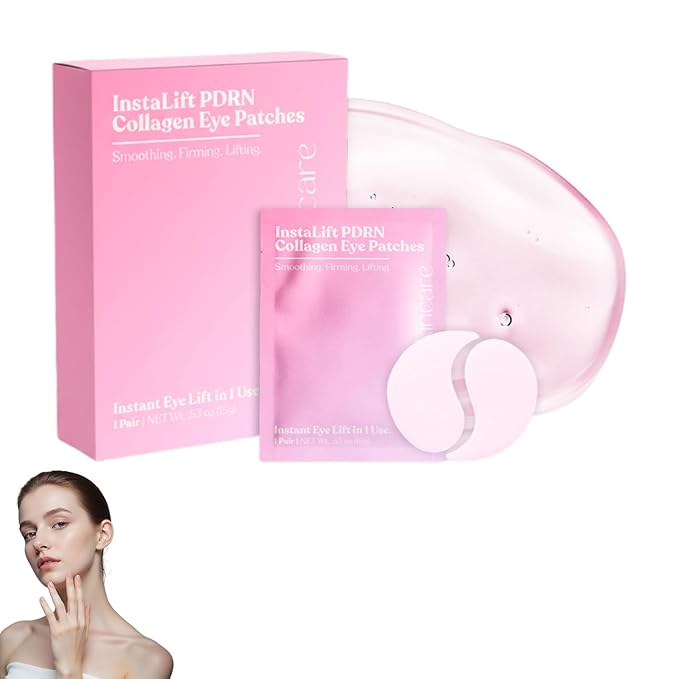 Instalift Pdrn & Collagen Eye Patches, Pdrn Collagen eye patches, Eye Patches for Puffy Eyes and Dark Circles (1 Box (8 pieces))