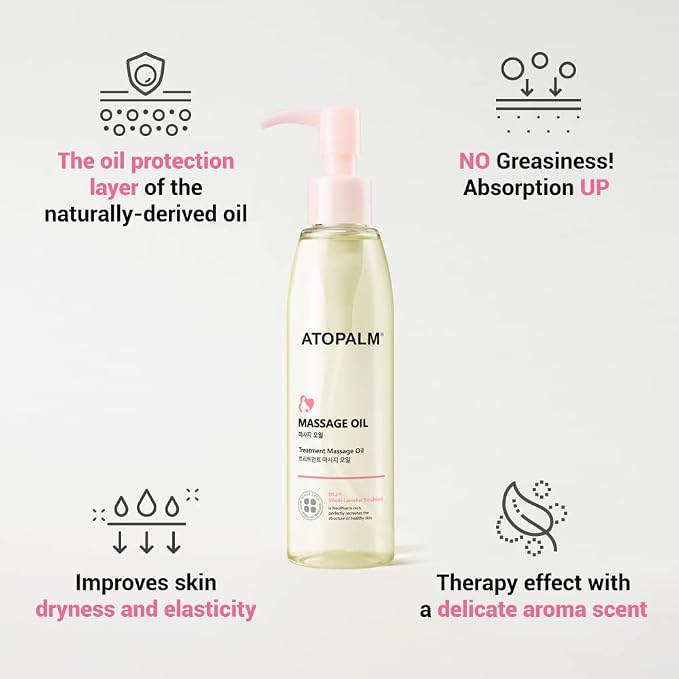 ATOPALM | Maternity Care Massage Oil | Stretch Marks Removal | Pregnancy Must Haves | Pregnancy Skin Care | Postpartum Skin Elasticity Improvement | Belly Oil for Pregnant Women | 4 fl oz (120ml)