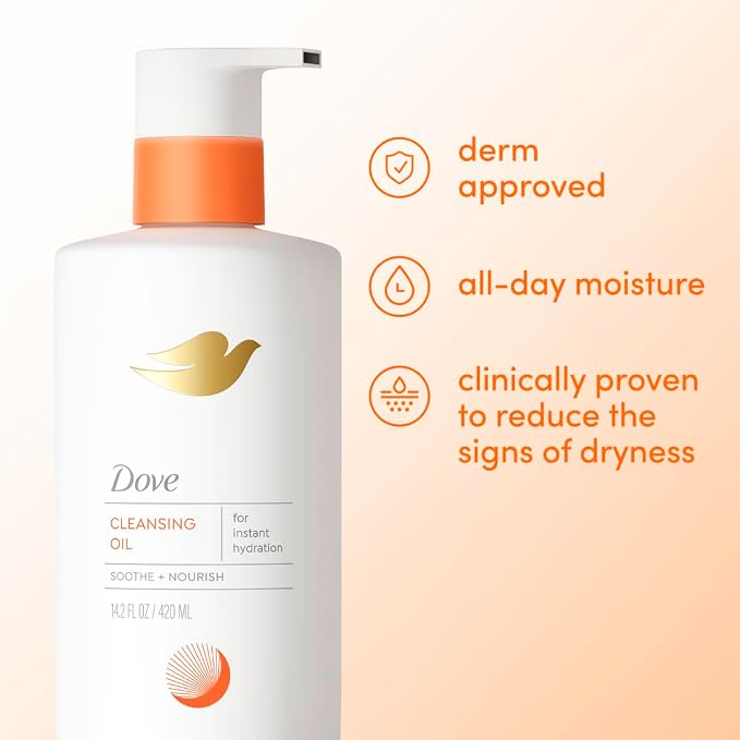 Dove Shower Body Oil Wash for Women - Ultra‑Moisturizing Feminine Wash For Dry & Itchy Skin, 14.2 oz (Pack of 4)