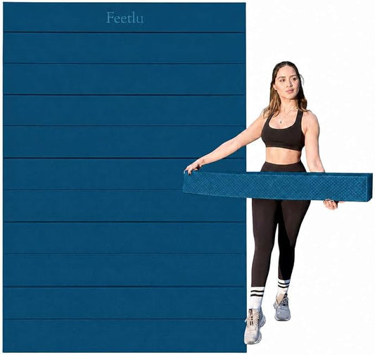 Foldable Large Yoga Mat, Extra Space 72"L x 48"W (183 x 122 cm), 6mm & 8mm Thick, Workout Mat for Home Gym and Travel - Anti-Slip Folding Exercise Mat for Yoga & Pilates