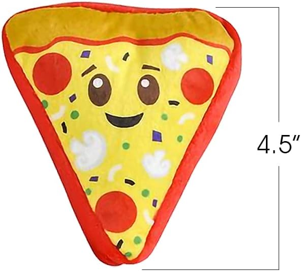ArtCreativity Mini Plush Pizza Toys for Kids, Set of 6, Soft and Cuddly Soft Stuffed Toys in Assorted Designs, Plush Party Favors for Kids, Cute Pizza Party Decorations, 4.5 Inch