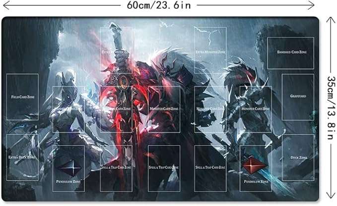 New Mlikemat Playmat Swordsoul of Mo Ye Swordsoul Sovereign TCG CCG OCG Trading Card Game Mat with Zones + Free Bag (ZD039-705-A)
