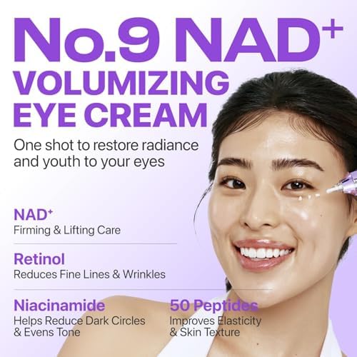 No.9 NADD Retinol Eye Cream with Peptides, Niacinamide & Hyaluronic Acid, Anti-Aging for Dark Circles, Wrinkles & Fine Lines, 0.33 fl oz