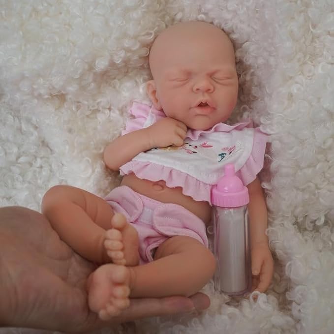 Mire & Mire Reborn Baby Dolls 12" Micro Preemie Full Body Silicone Baby Doll Realistic-Newborn Baby Dolls Girl That Look Real Sleeping Baby Doll-1
