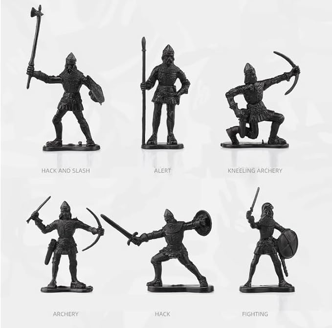 Medieval Castle Knights Toy Soldier - Army Figures Miniature Playset with Arrow Tower, Soldiers, Ram, Fence (Arrow Tower Set)
