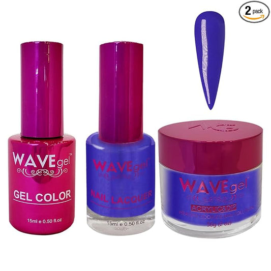 WAVEGEL Soak-Off Gel, Nail Lacquer & Acrylic/Dip Powder Matching Set - Princess Collection - #58 Imperial Blue