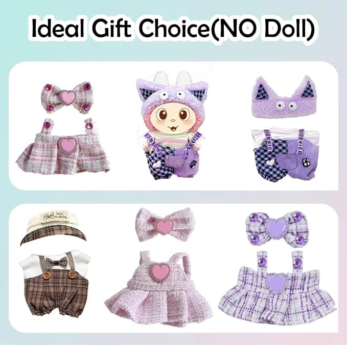 for 17cm Doll Clothes Outfits, Boys and Girls Stylish Adorable Dolls Clothing Accessories (NO Doll), Purple