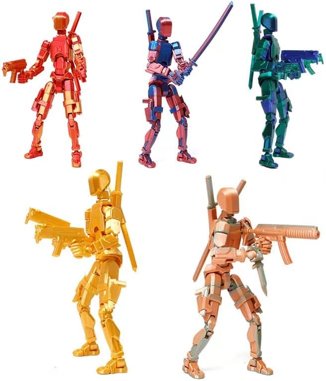 Assembly Completed T13 Action Figure, Titan 13 3D Printed Action Figure, 3D Printed Titan13, Assembled Dummy 13 Lucky 13 Toy Figure