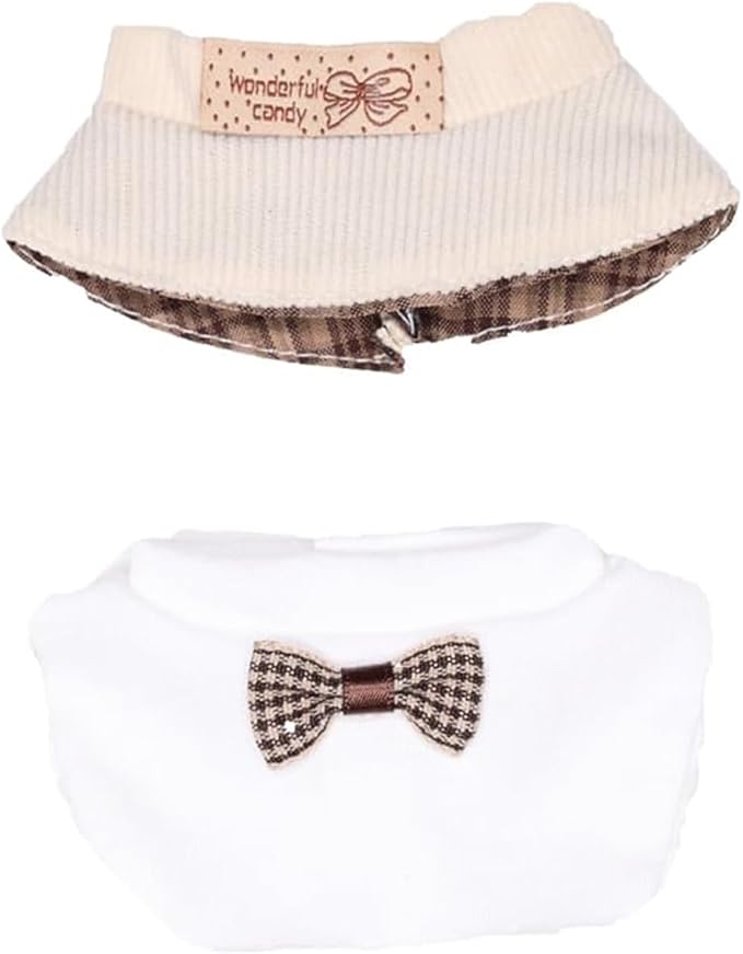 Clothes for Doll (NO Doll), 3 Piece Outfits Set for 17cm, Boys and Girls Stylish Adorable Clothes Dolls Accessories Suit, Brown