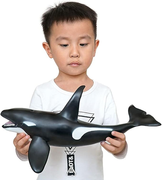 Simulated Ocean Big Animal, One pc 15Inch Soft Filled Rubber Sea Educational Toys (Killer Whale)