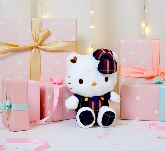 AlphaDesignLuxe Kitty Plush 10” Collectible Kitty Plushie Cute Stuffed Animal Toy Adorable Kawaii Doll (Uniform)
