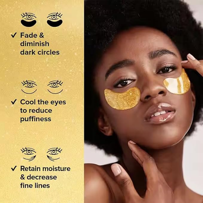 Collagen Under Eye Mask for Puffy Eyes, Dark Circles & Wrinkles – Anti-Aging Hydrogel Skincare – Korean Beauty, Vegan Self-Care Gift for Women