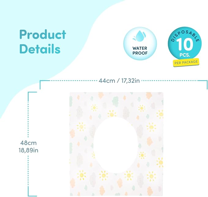 Disposable Toilet Seat Cover - Convenient, Hygienic, and Essential for Potty Training and Road Trips (Pack of 10)
