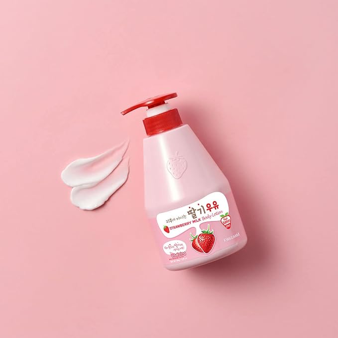 Kwailnara Strawberry Milk Body Wash & Lotion Set (19.75 Oz Each) – 2-Piece Korean Skincare Duo for Hydrated & Smooth Skin | Milk Protein, Royal Jelly & Exfoliating Strawberry Extract | Paraben-Free