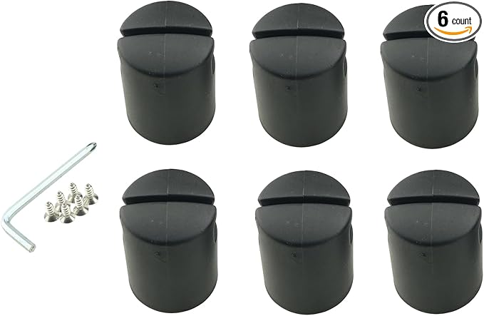 ZCZQC 6pcs Outdoor Trampoline Enclosure Pole Top Caps Replacement Pole End Caps with 1pc Wrench and 6pcs Screws