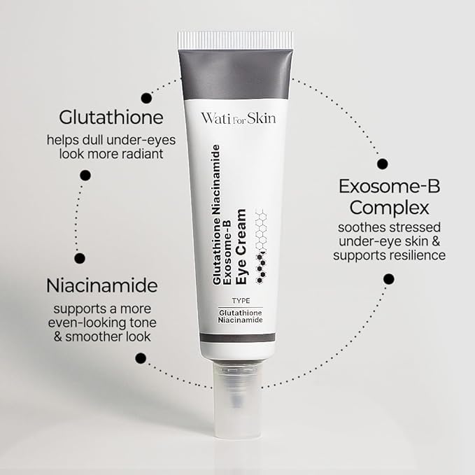 Exosome-B Eye Cream with Glutathione & Niacinamide - Brightening & Tone-Correcting Formula - Korean Skincare, 30ml / 1.01 fl. oz.