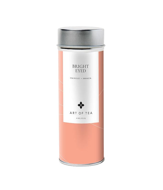 Art of Tea Bright Eyed Loose Leaf Tea, Organic Turmeric Ginger Herbal Tea, Anti Inflammatory Wellness Blend with Cinnamon & Black Pepper, Caffeine Free Ayurvedic Tea, 4oz Tea Tin