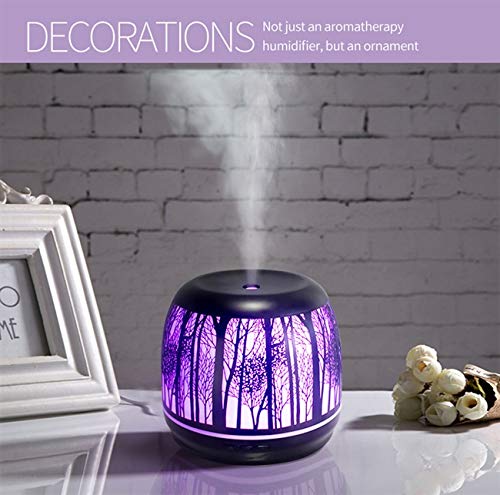 Essential Oil Diffuser Tree 500ml Colorful Iron LED 3d light Advanced Cool Mist Humidifier Best Rated Diffusers for Essential Oils, Premium Iron Aromatherapy Diffuser with 7 Color LED Lights