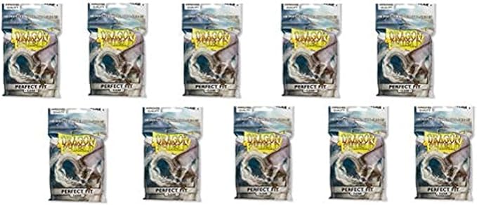10 Packs Dragon Shield Perfect Fit Clear Inner Sleeves Standard Size 100 ct