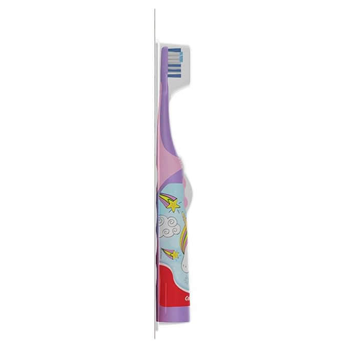 Colgate Kids Battery Powered Toothbrush, Unicorn, Extra Soft Toothbrush, Ages 3 and Up, 2 Pack
