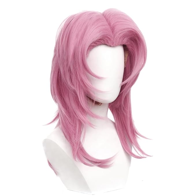Men Romance Saja Costume Wig Anime Demon Boys Cosplay Props Halloween Party Outfit Accessories Merch Pink