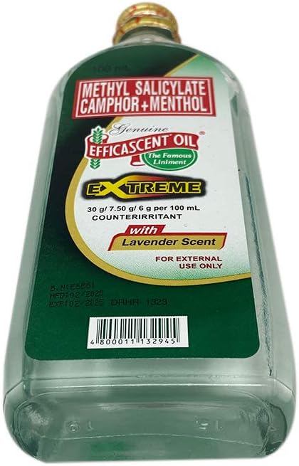 Efficascent Oil Extreme Strength Methyl Salicylate Camphor Menthol with Lavender Scent 100ml