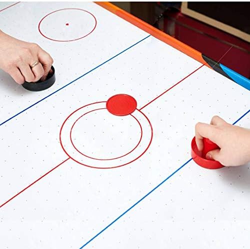 Coopay Air Hockey Pushers and Pucks, Air Hockey Paddles, Goal Handles Paddles Replacement Accessories for Game Tables (4 Striker, 8 Red Puck Pack)