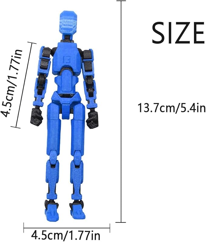 (Assembly Completed 2025 New Titan 13 Action Figure Set,Lucky Robot 13 Action Figure 3D Printed Multi-Jointed Movable,Nova 13 Action Figures,Multiple Accessories (Assembly Completed- Blue)