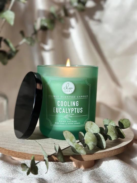 DW Home Cooling Eucalyptus Scented Candle for Home, 9 oz, 8.8 oz Candle Jar, Up to 33H Burn Time, Luxury Scented Candle for Relaxation, Gifting, Home Decor