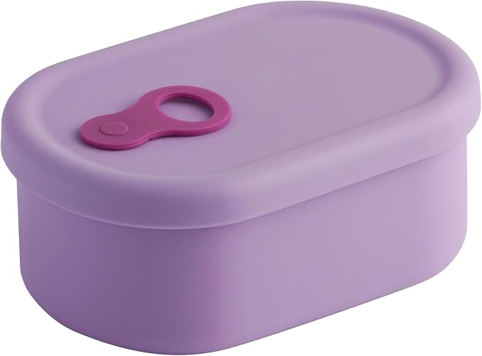 Korean Silicone Food Container, Steam Vent, Violet, 17 fl oz | Microwave & Freezer Safe, Leakproof, Airtight, Dishwasher Safe, BPA Free