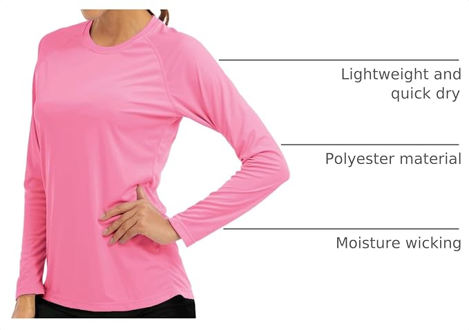 MAGCOMSEN Women's Long Sleeve Shirts UPF 50+ Sun Protection Shirts for Hiking Fishing Workout Rash Guard