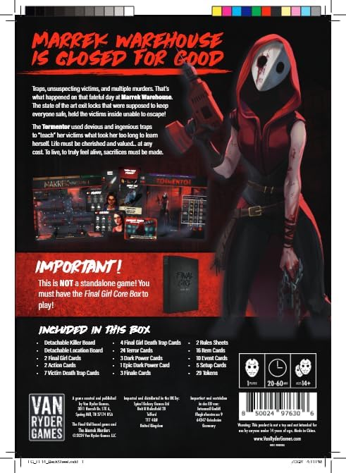 Van Ryder Games - Horror Board Game - Final Girl - The Marrek Murders - Feature Film Box - Core Box Required - 1 Player - 20-60 Minutes Gameplay - Teens & Adults, Ages 14+ (English Version)