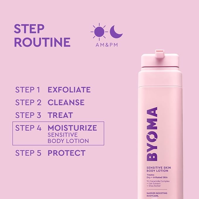 BYOMA Sensitive Body Lotion - For Dry, Irritated Skin - Fragrance-Free Moisturizer with Colloidal Oat & Shea Butter - Soothes & Relieves Itching - Skin Barrier Support - 13.52 fl oz