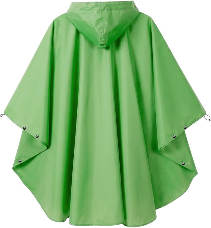 Fashion Hooded Rain Poncho Waterproof Raincoat Jacket with pocket for Women/Men/Adult