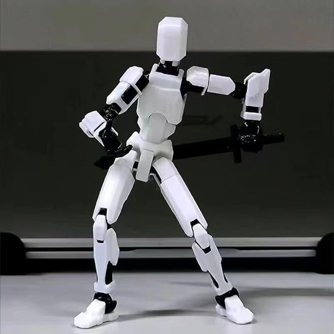 Titan 13 Action Figure,2025 New Lucky Robot 13 Action Figures,3D Printed Action Figure,Dummy Robot 13 Action Figures Desktop Decorations Game Gifts (White,1pc)