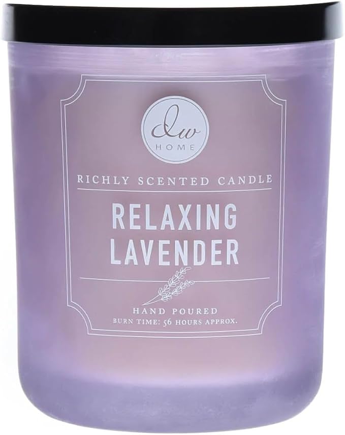 DW Home Relaxing Lavender Scented Candle for Home, 15 oz, Large Double Wick Candle Jar, Up to 56H Burn Time, Luxury Scented Candle for Relaxation, Gifting, Home Décor