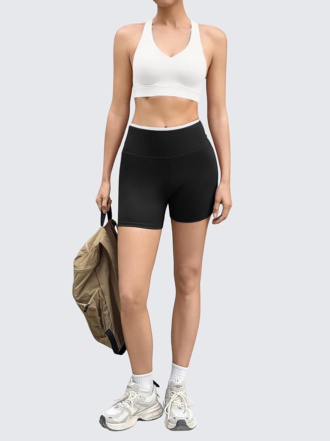 Aoysky Womens Criss Cross Back Sports Bras Racerback V Neck Adjustable Straps Medium Support Yoga Workout Crop Top