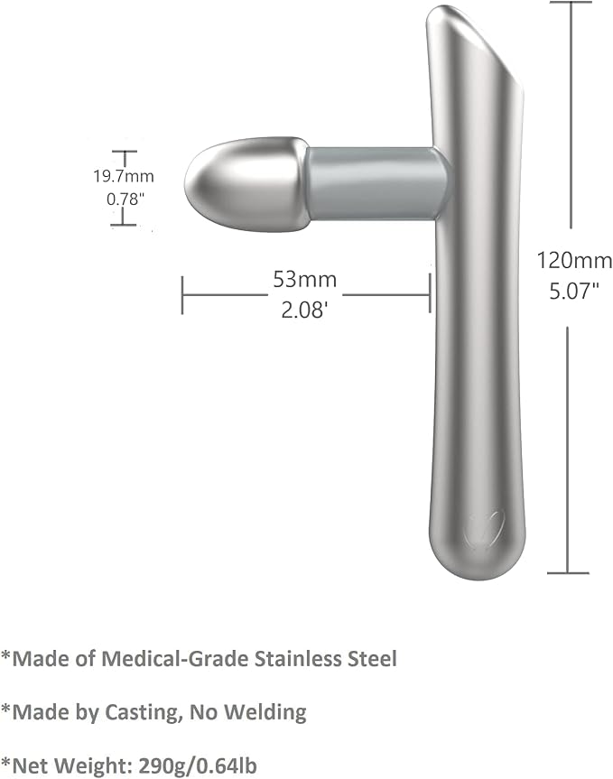 LittleMum T-Bar Massage Tool - Myofascial & Foot Reflexology Massager, Stainless Steel, Heavy Duty