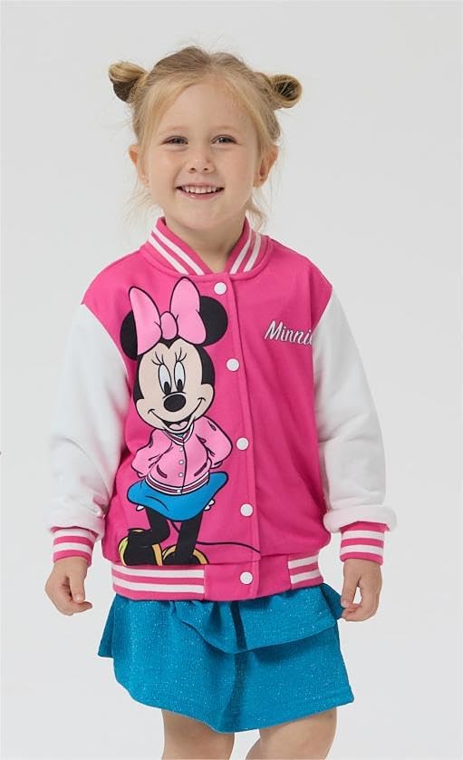 Disney Minnie Mickey Stitch Princess Frozen Marvel Jacket Lightweight Coat Button up Color Block Sweatshirt Sizes 2-14 Years