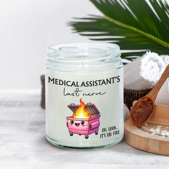 Medical Assistant Candle 9oz - Soy Wax Vanilla Scented Clean Burning, Medical Assistant Gifts for Women, MA Week Appreciation Gift Ideas