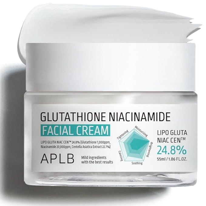 APLB Glutathione Niacinamide Facial Cream | LIPO GLUTA NIAC CEN™ 24.8% 1.86 FL.OZ/Korean Skincare, Deep hydration, Niacinamide, Improve skin elasticity, Improve skin texture