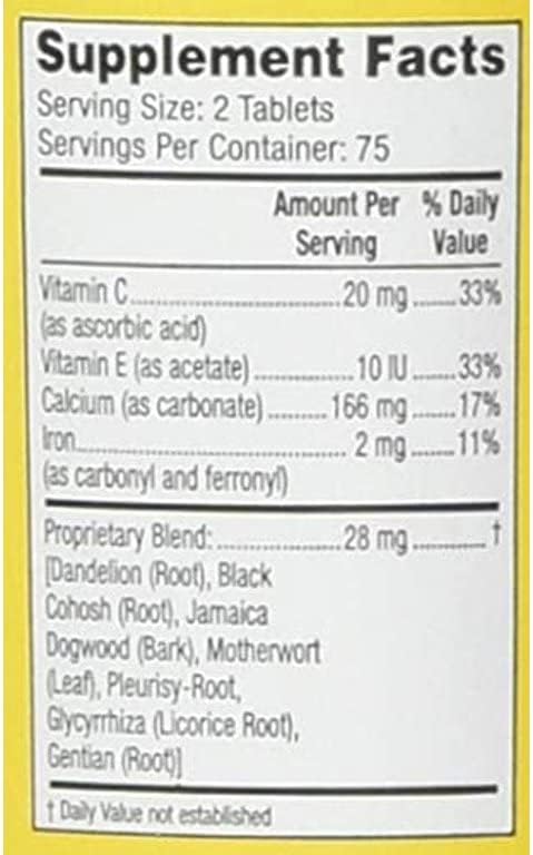 Lydia Pinkham Nutritional support for women - Lydia Pinkham Herbal Tablets, Helps You Feel Better During Menstruation and Menopause- 150 Tablets