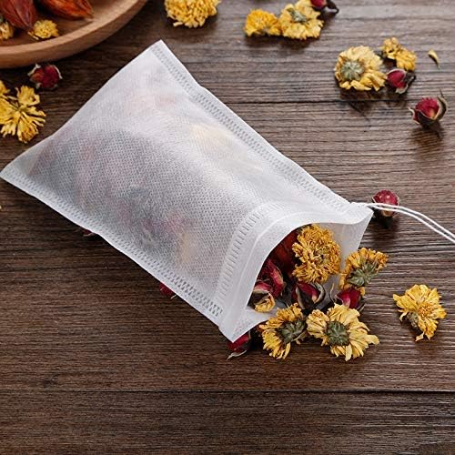 400 Pcs Tea Filter Bags Disposable Empty Tea Bags Drawstring Seal Tea Infusers Bag for Loose Leaf Teal