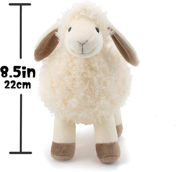8.5" White/Cream Sheep Stuffed Animals for Boys and Girls,Soft and Adorable Lamb Plush Toys for Newborn Babies,Great Gifts on Birthday,Christmas,Baby Shower,Easter,Machine Washable