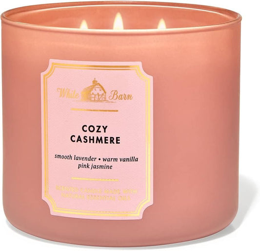 Bath & Body Works, White Barn 3-Wick Candle w/Essential Oils - 14.5 oz - New Core Scents! (Cozy Cashmere)
